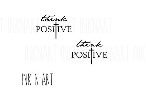 2pcs THINK POSITIVE Faith Cross InknArt Temporary por InknArt Wrist Quote Tattoo, Tattoo Wedding, Tattoos Arm, Small Quote Tattoos, Quote Tattoo, Chinese Tattoo, Chest Tattoos, Text Tattoo, Chest Tattoos For Women