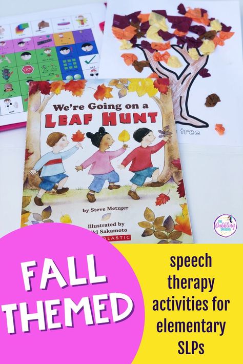 Have a creative burst of inspiration planning your fall-themed speech therapy sessions after reading this blog post. You don't have to be overwhelmed with planning themed therapy because ideas for a fall-theme are ready for you! September Speech Therapy Activities, November Preschool Activities, Speech Therapy Themes, Themed Speech Therapy, Language Activities Preschool, Speech And Language Activities, Fall Vocabulary, Preschool Language, Language Goals