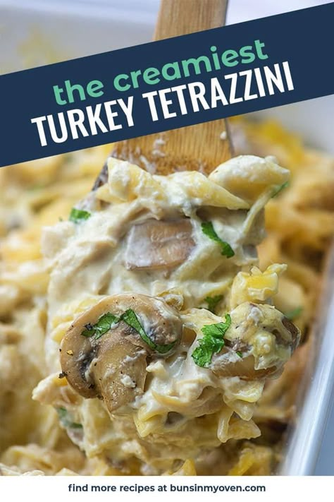 Turkey Tetrazzini Recipe Easy, Easy Turkey Tetrazzini, Turkey Casseroles, Turkey Tetrazzini Easy, Turkey Tetrazzini Recipe, Family Favorite Casseroles, Leftover Turkey Casserole, Favorite Casserole Recipes, Leftover Turkey Soup