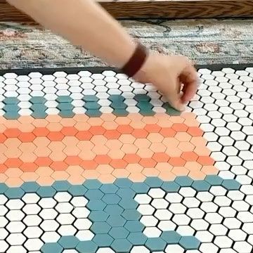 Letterfolk on Instagram: "I got our Tile Mat ready for our (almost) three-year-old’s birthday in Stories this week. Here’s a peek at the process, in case you missed it!🎉 #tilemat #letterfolk #birthdaydecor" Letter Folk, Tile Mat, Mat Ideas, The Process, Birthday Decorations, Year Old, Front Door, Sweet Home, Tile