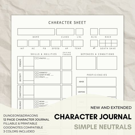 Rpg Character Sheet, Dnd Journal, Character Journal, Dnd Crafts, Inspiration Journal, Writing Software, Sleight Of Hand, Role Playing Games, Star Words