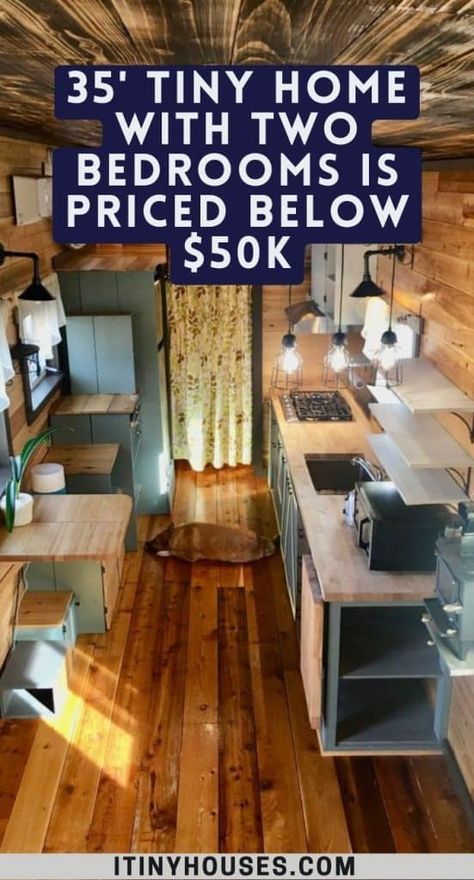 35' Tiny Home With Two Bedrooms Is Priced Below $50k - Tiny Houses Tiny House Ground Floor Bedroom, Two Bedroom Shed House, 2 Bed Tiny House Floor Plans, 2 Bedroom Tiny Home Floor Plans, Tiny Home Plans 2 Bedroom, Tiny House Design Floor Plans 2 Bedroom, Tiny House 2 Bedroom Floor Plans, Tiny House Floor Plans 2 Bedroom, Tiny Home Design Floor Plans