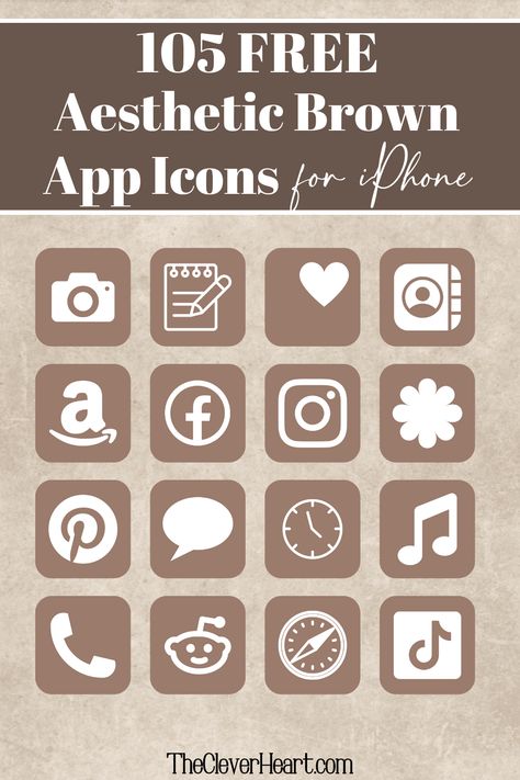 brown app icons Vintage Iphone Icons, Procreate App Icon Aesthetic, Fall Iphone Widgets, Amazon App Icon Aesthetic, Iphone Brown Aesthetic, Brown Iphone App Icons, Iphone App Aesthetic, Simple App Icons, Icons Brown Aesthetic