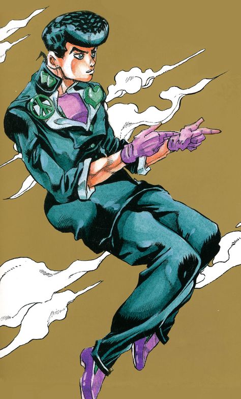 Jojo Bizarre Adventure Art Manga, Jojos Bizzare Adventure Art, Josuke Poses, Jojo Official Art, Jojo Poses, Jojo's Bizarre Adventure Characters, Jojo Pose, Anime Wall Prints !!, Josuke Higashikata