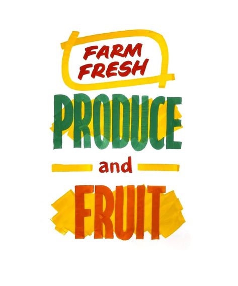 Fresh Produce Sign, Painted Fruit, Food Signs, Fruit Stands, Community Garden, Community Gardening, Ap Art, Hand Painted Signs, Road Signs