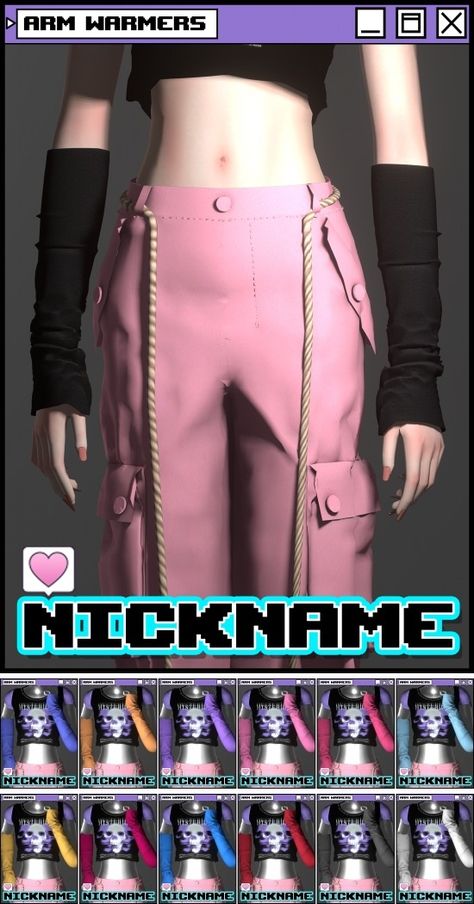 Give Me A Nickname, Cc Top, Girly Tops, Pink Gloves, Sims 4 Characters, Ts4 Cc, The Sims4, Sims Mods, Sims 4 Cc