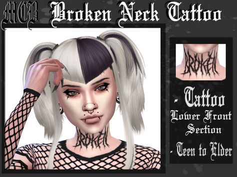 The Sims 4 Cc Neck Tattoo, Sims Neck Tattoo, Sims 4 Cc Tattoo Male Neck, Sims 4 Cc Neck Tattoo, Sims 4 Neck Tattoo Cc, Sims 4 Neck Tattoo, Sims 4 Cc Goth Necklace, Sims 4 Spiked Choker, Couple Tattoos Unique Meaningful