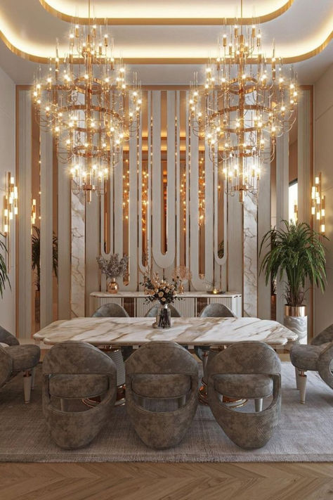 Step into a world of refined elegance with our handpicked luxury dining room lighting inspirations. Elevate your décor and set the mood for memorable gatherings. Teal Makeup, Dining Room Design Luxury, Luxury Mansions Interior, Stone Lighting, Decor Pad, Elegant Living Room Decor, Dinning Room Design, Luxury Dining Room, Luxury Homes Interior