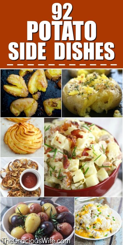 96 Potato Side Dish Recipes Sides Using Potatoes, Potato Potluck Dishes, Potato Dishes For Bbq, Potatoes That Go With Steak, Potato Sides For Bbq, Ways To Prepare Potatoes, Types Of Potatoes Dishes, Potato Sides For Chicken, Different Ways To Prepare Potatoes