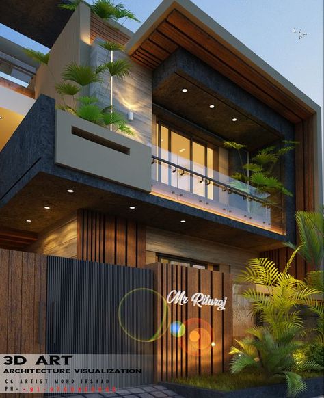 Modern Houses Home Outer Elevation Design, Modern Farmhouse Elevation Design, Home Exterior Elevation, Banglow Exterior Design, Two Floor House Elevation Modern, Farmhouse Villa Design, 2 Floors Building Elevation Modern, Small Villa Elevation, Contemporary Elevation Designs For House