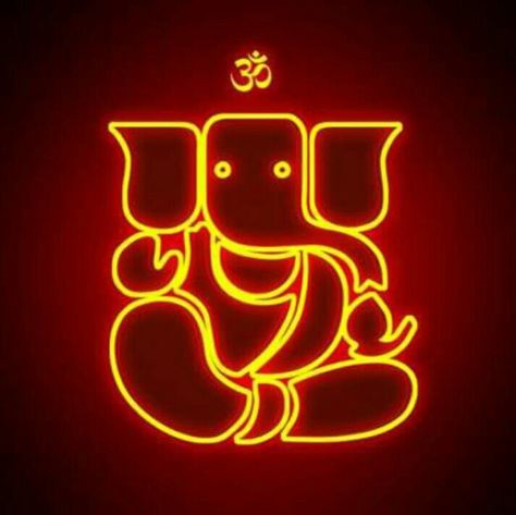 Good Morning Ganesha Images, Ganesha Symbolism, Om Light, Ganesha Images, Beautiful Whatsapp Dp Images, Whatsapp Status Images, Neon Light Art, Navratri Wishes, Gate Decoration