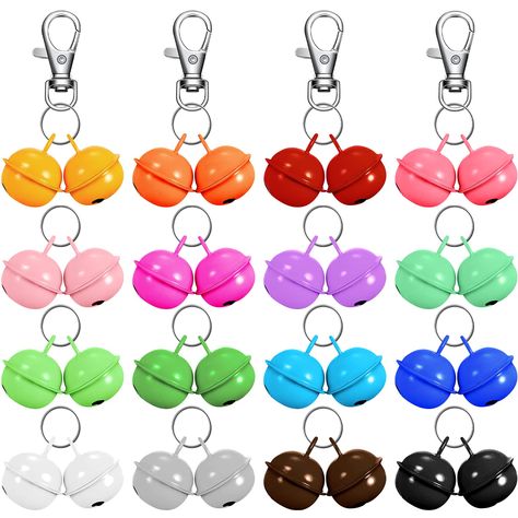 32 Pieces Cat Dog Collar Bells Colorful Pet Bell Dog Collar Charm Bells with 16 Round Key Rings 4 Buckles Pet Necklace Pendan Dog Collar Charms, Dog Bell, Buckle Necklace, Boy Cat, Dachshund Mix, Pet Necklace, Potty Training, Clay Projects, Accessories Necklace