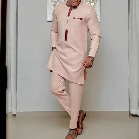 Men's Ethnic Casual Two Piece Set Suit Fashion Men's, Costume Africain, Suit Man, African Dresses Men, Ethno Style, Best Dressed Man, Dress Suits For Men, African Clothing For Men, Wedding Suit