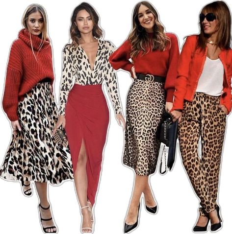 #USA Printed Skirt Outfit, Leopard Print Outfits, Colour Combinations Fashion, Color Combos Outfit, Color Combinations For Clothes, Animal Print Outfits, Design Moda, Leopard Print Skirt, Fall Outfit Ideas