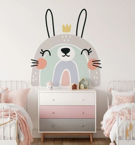 Baby girl wall decal by KiraArtDecals. Princess room decor, wall decal playroom, wall decal nursery, girls room decal, wall decal kids, boho rainbow. When it comes to nursery room decoration, there is so much to choose from, it can be a little bit overwhelming. Nursery is your baby’s first room, so it’s important to be thoughtful and consider even the smallest things. Girls Room Decals, Nursery Room Decoration, Princess Room Decor, Scandinavian Wall Decor, Rainbow Wall Decal, Kids Room Decals, Wall Decorating, Wall Decals For Bedroom, Nursery Decals