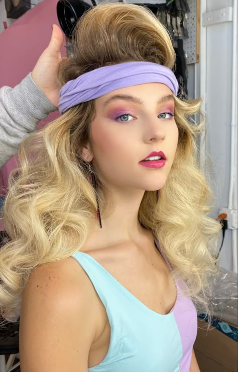 80s Eye Makeup, 80s Makeup Trends, 80s Hair And Makeup, 1980s Makeup And Hair, 80s Makeup Looks, 80’s Makeup, Workout Makeup, 80’s Hair, 1980s Makeup