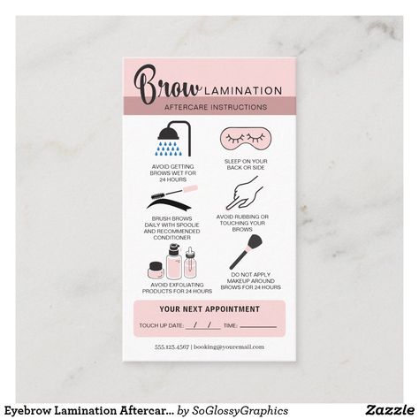 Eyebrow Lamination, Eyebrow Lift, Esthetician Marketing, Business Notes, Sephora Skin Care, Diy Eyelash Extensions, Brow Lamination, Eyebrow Tutorial, Unique Business Cards