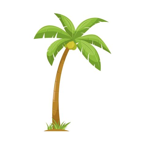 Tiki Background, Coconut Tree Drawing, Earth Icon, Palm Tree Illustration, Vector Leaf, Palm Tree Sticker, Beach Cartoon, Palm Tree Vector, Coconut Leaves