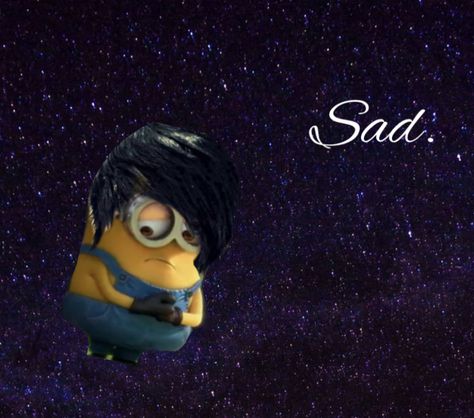 Minion Emo, Goth Reaction Pics, Emo Pfp Funny, Cringe Emo Pfp, Rip Reaction Pic, Emo Funny Pictures, Emo Minion, Emo Reaction Pics, Emo Meme