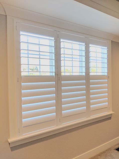 Tiny Window Blinds, Micro Mini Blinds, Whote Blinds Bay Window, Solid Shutters Bay Window, Window Shutters Blinds.com, Interior Window Trim, Budget Blinds, Small Balcony Decor, Mini Blinds