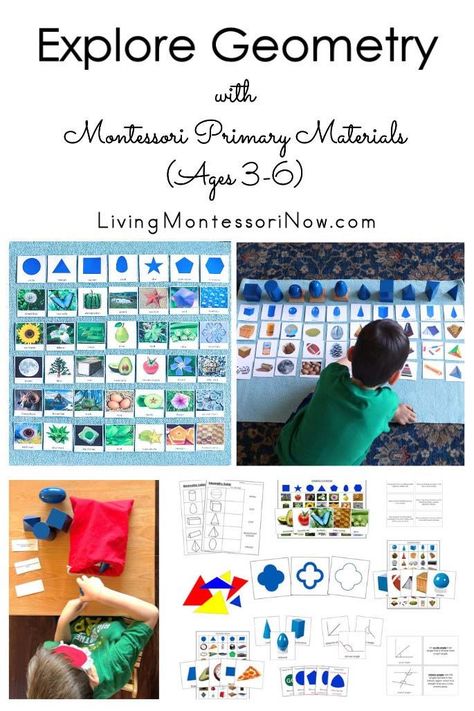 Review of the Montessori Print Shop Primary Geometry Bundle along with examples of activities using the printables - Living Montessori Now #sponsored Montessori Geometry, Adjective Games, Montessori Geography, Circle Time Activities, Teaching Shapes, Montessori Homeschool, Teaching Colors, Homeschool Classroom, Sponsored Posts