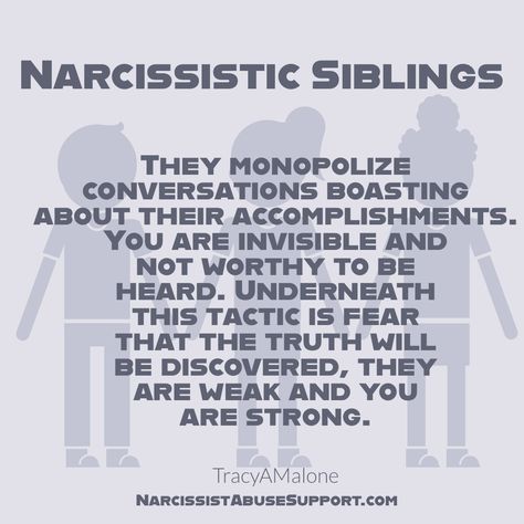 Narcissistic Brother and Sister Sibling Traits - Start Healing - Free eBook Narcissistic Sister, Brother And Sister Quotes, Toxic Family Quotes, Sibling Quotes, Narcissistic Family, Betrayal Quotes, Narcissistic People, Narcissistic Parent, Narcissistic Mother