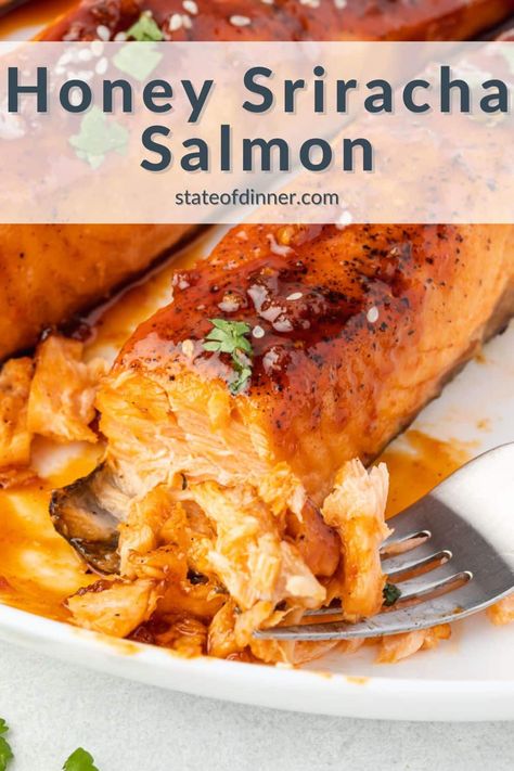 Delight your taste buds with a quick and easy dinner! Whip up this delectable Honey Sriracha Salmon in just 30 minutes, packed with the perfect balance of sweetness and heat. Discover how effortless it is to make in an air fryer, or follow the stovetop and oven instructions for a variation in cooking style. Siracha Salmon, Sriracha Salmon Recipes, Honey Sriracha Salmon, Honey Siracha, Sriracha Salmon, Healthy Spring Recipes, Spring Recipes Dinner, Family Breakfast Recipes, Air Fryer Salmon