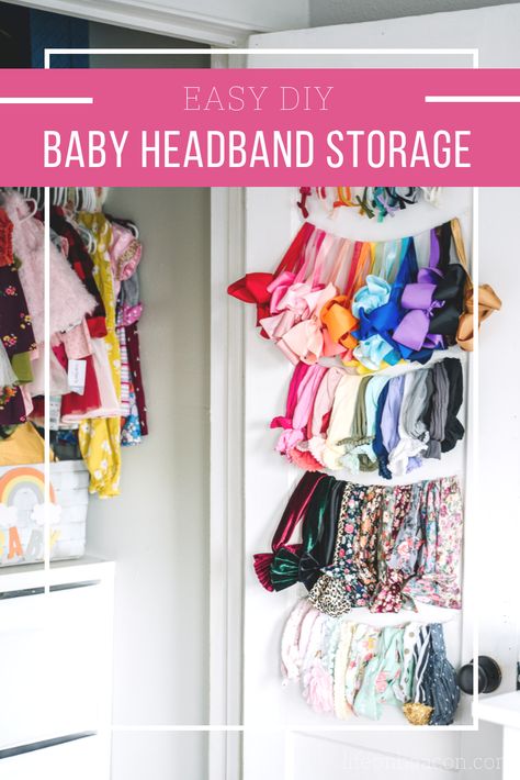 Headband Storage Diy, Baby Headband Organization, Baby Headband Storage Ideas, Newborn Headband Storage, Nursery Headband Organization, Baby Head Band Storage, Diy Baby Headband Holder, Diy Bow Holder Headband Storage, Outfits With Headbands