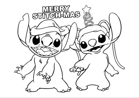 Lilo and Stitch. Stitch and Angel, Christmas, Merry Stitchmas Lilo And Stitch Colouring Pages, Stitch Christmas Coloring Page, Stitch Christmas Drawing, Christmas Stitch Drawing, Stitch Sketch Drawings, Stitch Colouring Pages, Stitch And Angel Coloring Pages, Stitch And Angel Christmas, Angel Stitch Disney