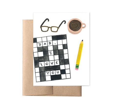 Dad Crossword // Card for Dad, Dad Card, Funny Card for Dad, Dad Birthday Card, Father's Day Card, H Diy Father's Day Cards, Father Birthday Cards, Father's Day Greetings, Father's Day Greeting Cards, Bday Cards, Happy Birthday Dad, Appreciation Cards, Dad Birthday Card, Father's Day Diy