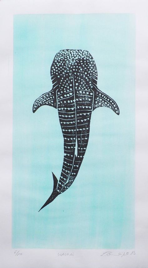 Shark Drawing, Shark Art, Linocut Art, Tattoo Style Drawings, Watercolor Palette, Whale Shark, Oil Paints, Lino Print, Ocean Art