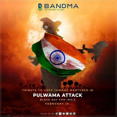 "Tribute to CRPF Jawans Martyred in Pulwama Attack Black Day for India." Contact us to Get More Details ☎️1800 309 2980 🌐Visit:- https://bandmainfo.com/ #PulwamaTerrorAttack #PulwamaAttack #ingenuityatwork #bandma #bandmaindia #bandmapackagingsolutions #packagingindia #packagingindelhi #packaging #packagingmachine #newpackagingideas #strappingmachine #technopack #packagingsolutions #automaticpackagingmachines #engineering #packagingengineering Best Tea Brands, Martyrs' Day, Indian Army Wallpapers, Black Day, Army Day, Indian Navy, Social Media Poster, Army Wallpaper, Typography Poster Design