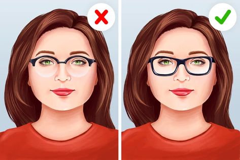 How to Choose Glasses for Your Face Shape / 5-Minute Crafts Glasses For Big Faces, Short Hair Glasses Women, Glasses For Big Nose, Eyeglasses For Round Face, Big Glasses Frames, Frames For Round Faces, Glasses For Oval Faces, Rectangle Face Shape, Short Hair Glasses