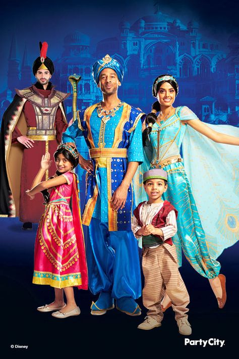 Disney Aladdin Family, Group or Couples Costumes Aladdin Family Costume, Easy Halloween Costume Ideas, Aladdin Jr, Halloween Costumes And Makeup, Aladdin Costume, Party City Costumes, Movie Character Costumes, Ball Costume, Music Makeup