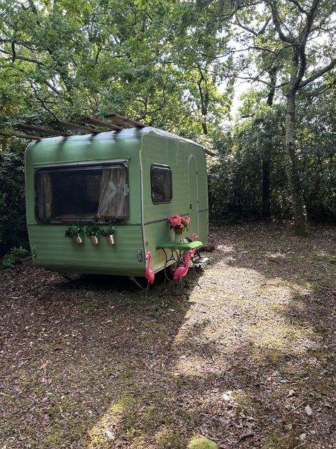 Painted Caravan, Campsite Setup, Camper Design, Caravan Makeover, Vintage Caravans, Camper Living, Vintage Travel Trailers, Camper Decor, Vintage Trailers