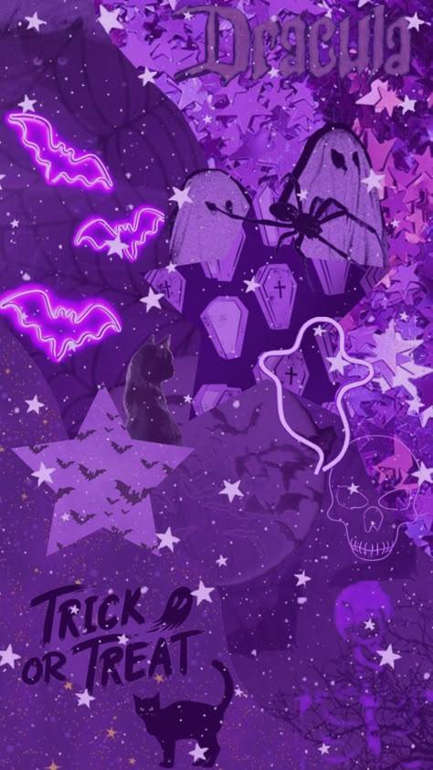 #halloween #purple Space Themed Wallpaper, Eevee Wallpaper, Witch Wallpaper, Cool Galaxy Wallpapers, Halloween Purple, Halloween Wallpaper Cute, Cute Fall Wallpaper, Purple Halloween, Halloween Wallpaper Iphone