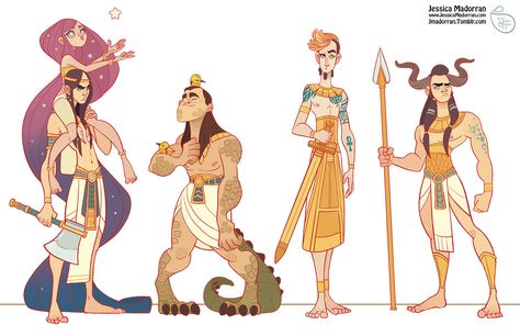 Egypt Characters Study, Jessica Madorran on ArtStation at https://www.artstation.com/artwork/g5V3E Bd Art, Character Design Cartoon, Art Tumblr, Male Character, Character Study, Poses References, Egyptian Gods, Arte Fantasy, Character Design Male