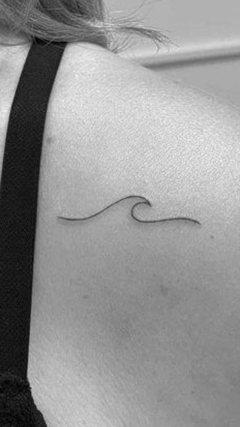 3 Waves Tattoo Simple, Mother Daughter Tattoos Ocean, Double Wave Tattoo, Wave Tattoo Fine Line, Wave Tatoos Woman, Ankle Wave Tattoo, Fine Line Wave Tattoo, Wave Tattoo Meaning, Ocean Line Art