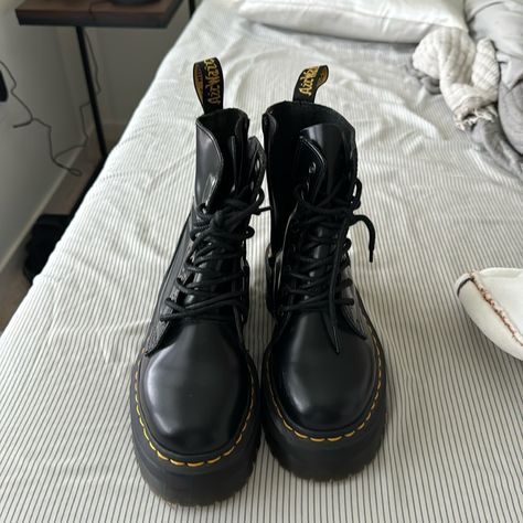 Dr Martens Jadon Boot Smooth Leather Platforms Us Woman Size 5 Us Men Size 4 Uk Size Size 3 Europe Size 36 Brand New, Tried On, Walked Around For A Little Bit, Hated It, Never Returned. Dr Martens Aesthetic, Dr Martens Jadon Boots, Jadon Boots, Dr Martens Jadon, Shoes Dr Martens, Dr Martens Boots, Doc Martens, Dr. Martens, Lace Up Boots