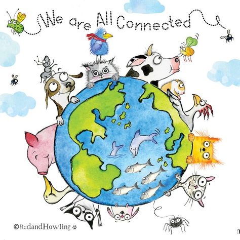 We are All Connected – Red and Howling Latest Cartoons, Love The Earth, We Are All Connected, You Make Me Laugh, Big Animals, Dog Clothes Patterns, Happy Earth, Pet Hacks, April 22