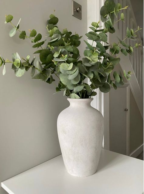 Set of 3 Inspired by Nature Eucalyptus 86cm Front Hall Decor, Eucalyptus Stems, Wax Flower, Stone Vase, Elegant Vases, Flower Vase Arrangements, Hall Decor, Vase Arrangements, Home Entrance Decor