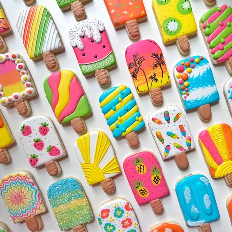 Popular Posts - The Graceful Baker Graceful Baker Royal Icing, Summer Cookie Ideas Decorated, Popsicle Decorated Cookies, Popsicle Sugar Cookies Decorated, Popsicle Sugar Cookies, Summer Themed Sugar Cookies, Popsicle Cookies Decorated, Summer Royal Icing Cookies, Ice Cream Cookies Decorated