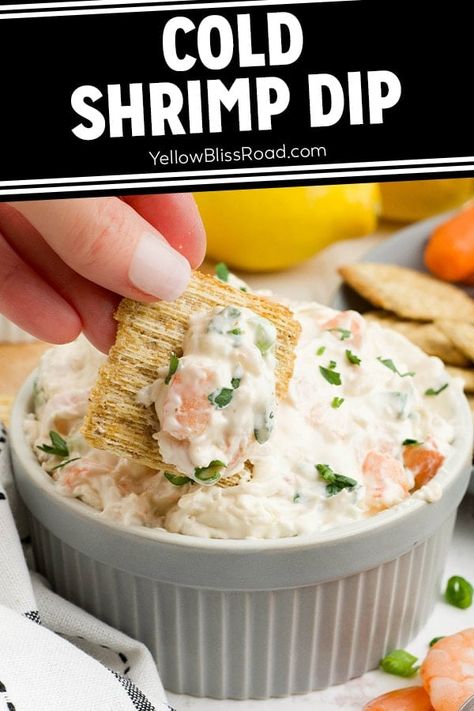 Whip up a creamy Cream Cheese Shrimp Dip in minutes! It's a perfect party appetizer made with pre-cooked shrimp. Easy and delicious! Shrimp And Cream Cheese Appetizers, Creamy Shrimp Dip Recipe, Shrimp Salad Dip, Shrimp Dip Cold, Shrimp Ball Cream Cheese, Cream Cheese Shrimp Dip, Shrimp Dip With Cream Cheese, Cold Shrimp Dip Recipe, Shrimp Dips