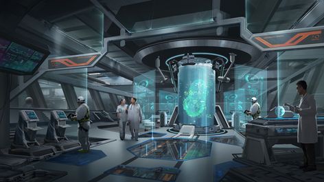 Scifi Lab, Bridge Concept, Ship Bridge, Futuristic Laboratory, Sci Fi Laboratory, Scifi Interior, Futuristic Space, Sci Fi Tech, Spaceship Interior