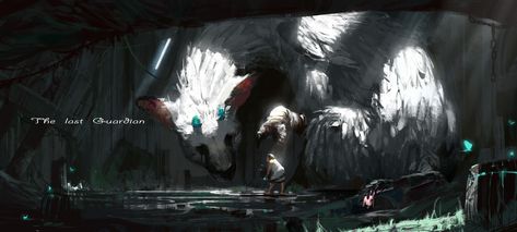 The Last Guardian Concept Art, Trico The Last Guardian, The Last Guardian, Last Guardian, Shadow Of The Colossus, The Last, 다크 판타지, Fantasy Paintings, Digital Painting Tutorials