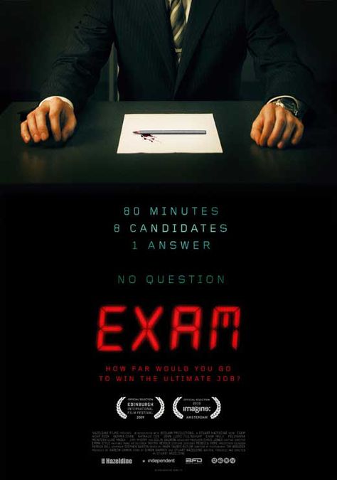 Exam (2009) Psychological Thriller Movies, Film Recommendations, Plot Outline, Gemma Chan, Movie To Watch List, رعب نفسي, Movie To Watch, Opening Credits, Movies List