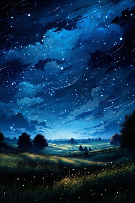 Night Sky Drawing, Summer Phone Wallpapers, Summer Phone, Sky Anime, Night Sky Painting, Backgrounds Hd, Floral Wallpaper Iphone, Dreamy Artwork, Night Sky Wallpaper