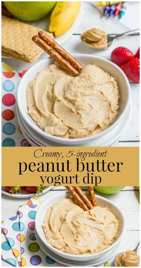 Healthy Kids Snack, Peanut Butter Yogurt Dip, Healthy Fruit Dip, Jif Peanut Butter, Peanut Butter Dip, Peanut Butter Yogurt, Healthy Fruit Desserts, Sweet Dips, Yogurt Dip