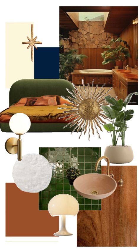 Mood Board Bedroom, Bedroom Moodboard, Green Headboard, Hotel Room Interior, Girly Room Decor, Neutral Bedroom Decor, Interior Design Boards, Mid Century Modern Interiors, Interior Design Mood Board