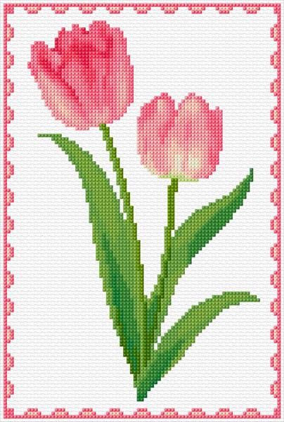 Ann Logan|10 Free Patterns Online|Tulips|5337 123 Stitch, Cross Stitch Calculator, Cross Stitch Patterns Flowers, Cross Stitch Cards, Stitch Art, Online Pattern, Cross Stitch Art, Cross Stitch Designs, Free Patterns